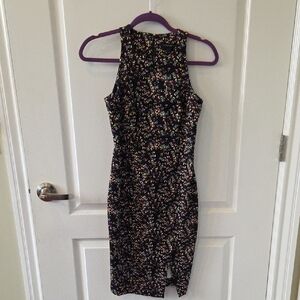 Banana Republic Black Floral Midi Dress
